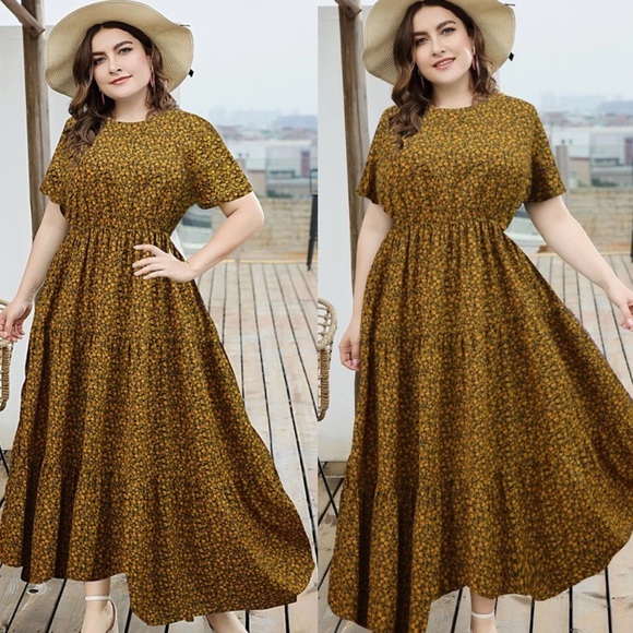 Boho plus size dot swing maxi dress - Picture 8 of 8